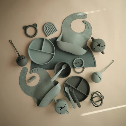 Mushie Slabbetje Silicone Cambridge Blue - Mushie - Babywinkel - 7426999778295