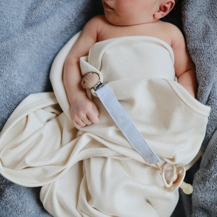Mushie Wiegdeken Ribbed Ivory - Mushie - Babywinkel - 810052469355
