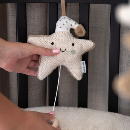 Muziekdoosje ster Heaven clay/warm linen - Babywinkel - 8721052104134