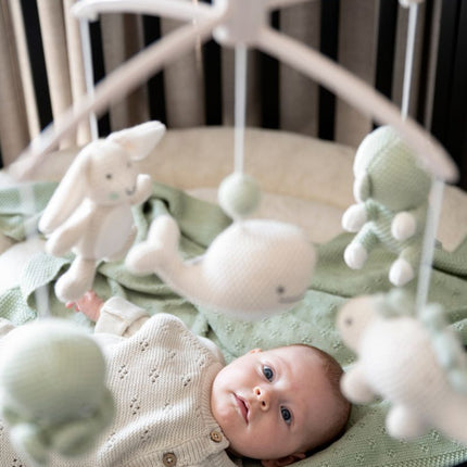 Muziekmobiel Animals laurel green/warm linen - Babywinkel - 8721052103151