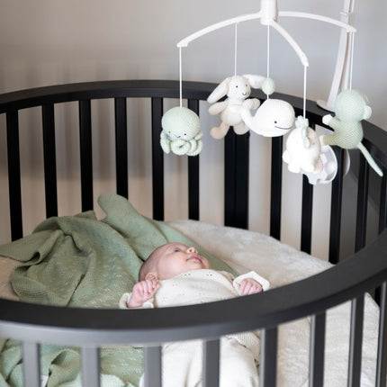 Muziekmobiel Animals laurel green/warm linen - Babywinkel - 8721052103151