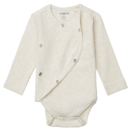 Noppies Romper Lange Mouwen Rib Nino Oatmeal Melange - Noppies - Babywinkel - 8719788883874