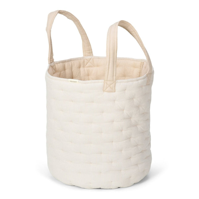 Little Dutch Opbergmand Pure Soft Beige Stripe Groot koop je bij Babywinkel