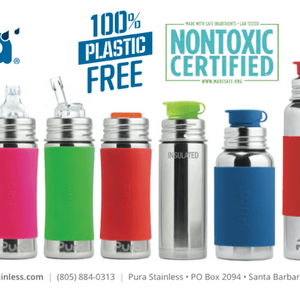 Pura Babyfles Rvs 325 Ml + Silicone Speen Medium Flow + Silicone Reisdop + Mint Sleeve - Pura - Babywinkel - 858312007503
