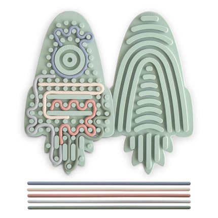 <tc>Mushie</tc> Sensorisches Spielzeug aus Silikon: Rakete