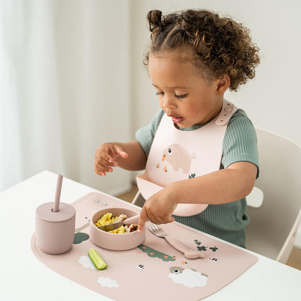 Silicone straw cup 2 - pack Tiny farm Roze koop je bij Babywinkel