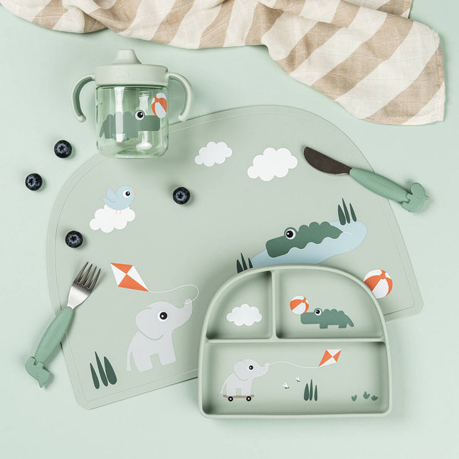 Siliconen placemat Playground Green koop je bij Babywinkel