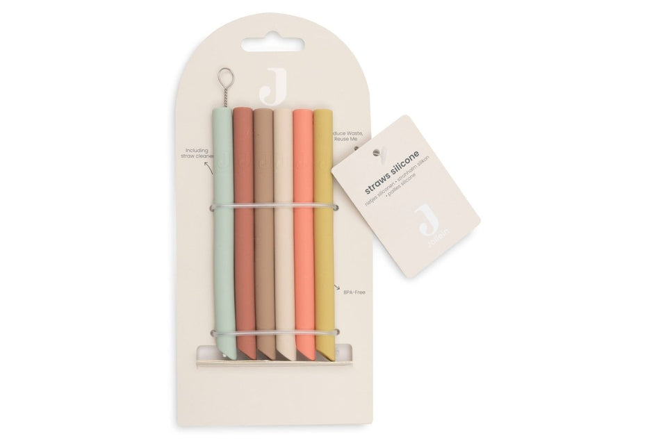 Siliconen Rietjes Multicolour - 6 - Pack koop je bij Babywinkel