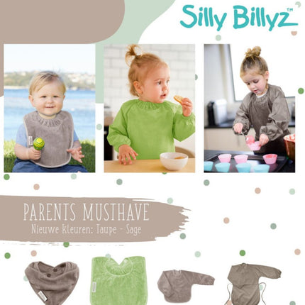 Silly Billyz Slabbetje Small Lange Mouwen Taupe koop je bij Babywinkel