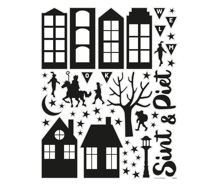 Funny Products Raamstickers Sinterklaas Zwart 50 - Delig koop je bij Babywinkel
