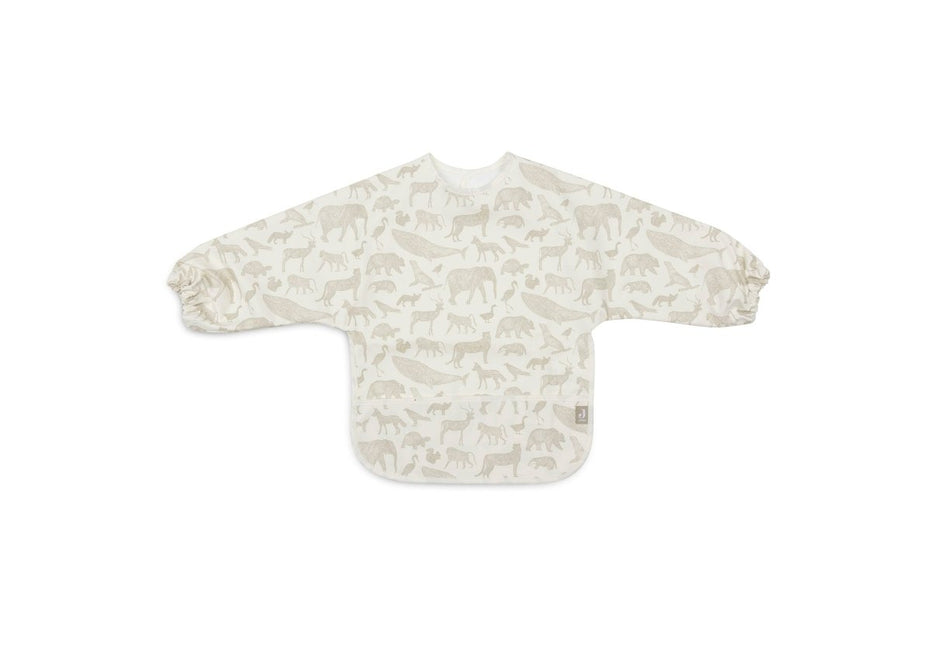 Jollein Slabbetje Waterproof Met Lange Mouwen Animals Olive Green koop je bij Babywinkel