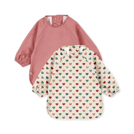 Slabbetjes Met Mouwen Coeure/Faded Rose 2st koop je bij Babywinkel