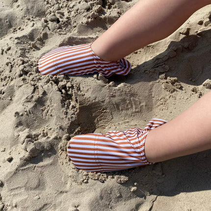 Slipstop Waterschoentjes Cognac Stripe - Babywinkel - 8683555211200