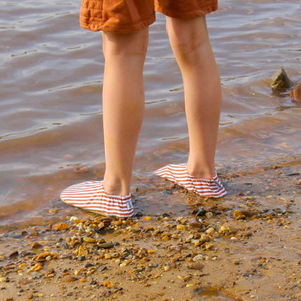 Slipstop Waterschoentjes Cognac Stripe - Babywinkel - 8683555211200