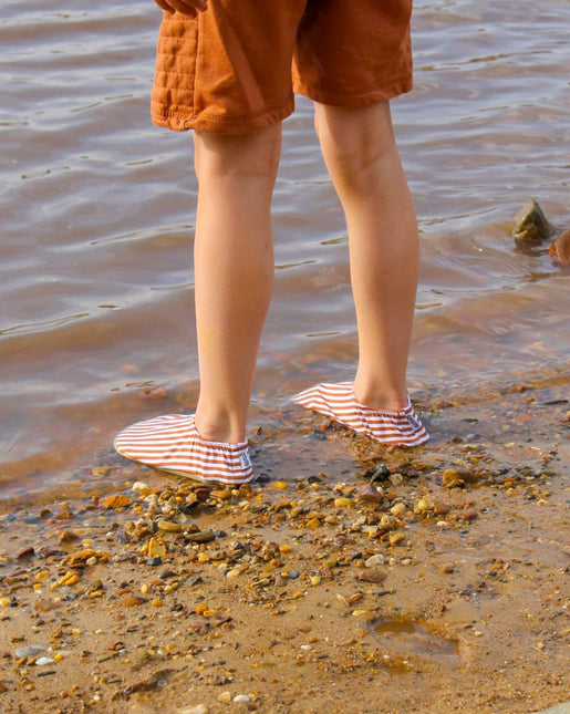 Slipstop Waterschoentjes Cognac Stripe - Babywinkel - 8683555211200