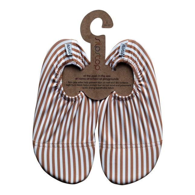 Slipstop Waterschoentjes Cognac Stripe - Slipstop - Babywinkel - 8683555211200