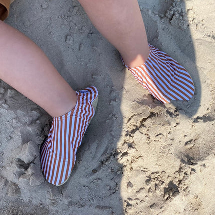 Slipstop Waterschoentjes Cognac Stripe - Babywinkel - 8683555211200
