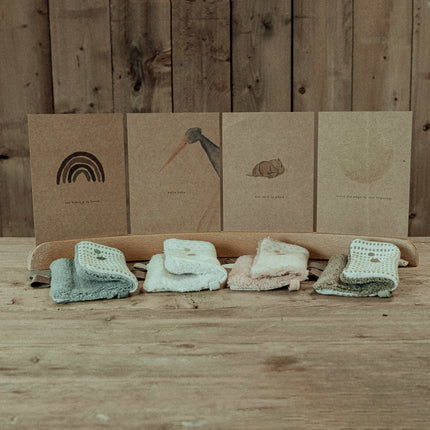 Snoozebaby Giftset Knuffeldoekje en Geboortekaartje Milky Rust - Snoozebaby - Babywinkel - 8719743856929