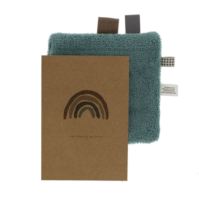Snoozebaby Giftset Knuffeldoekje en Geboortekaartje Smokey Green - Snoozebaby - Babywinkel - 8719743856936