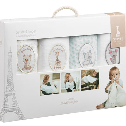 Sophie de Giraf Geschenkdoosje Hydrofile Doeken 70x70cm 4st - Sophie de Giraf - Babywinkel - 3056568507243