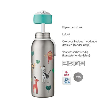 Thermosfles Flip - Up Campus 350ml Dino - Babywinkel - 8720294005476