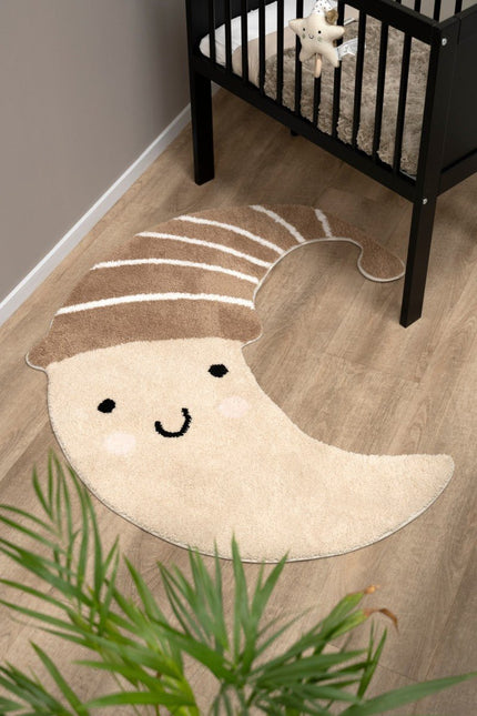 Vloerkleed maan Heaven clay/warm linen - 109x90 cm - Babywinkel - 8721052104639