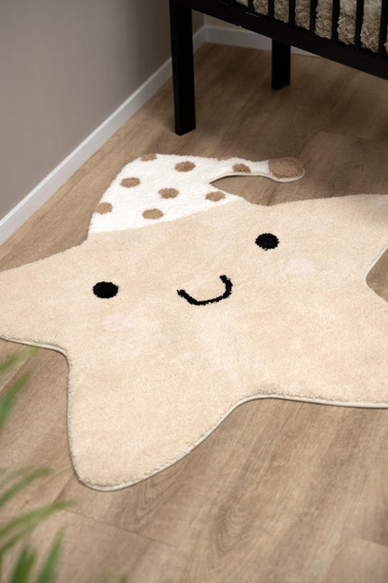 Vloerkleed ster Heaven clay/warm linen - 105x100 cm - Babywinkel - 8721052104646