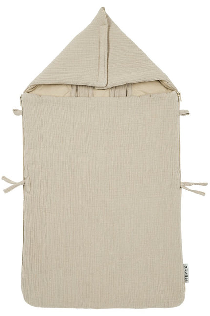 Voetenzak pre - washed hydrofiel Uni - sand - 40x82cm - Babywinkel - 4054703803310