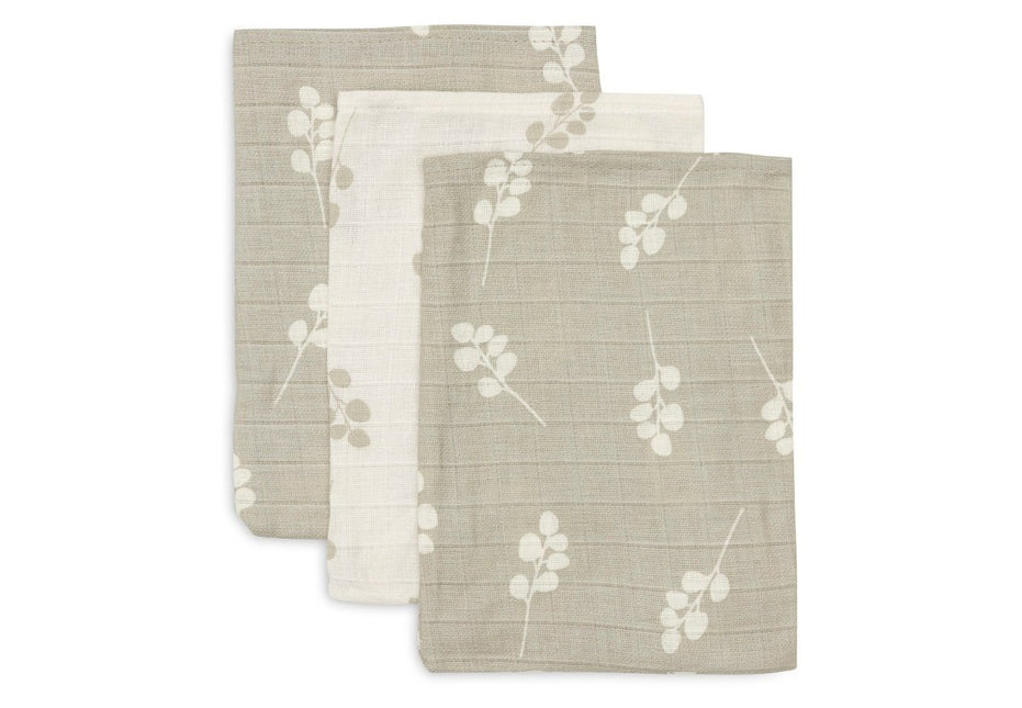 Jollein Washandje Twig Olive Green 3 Stuks Hydrofiel koop je bij Babywinkel
