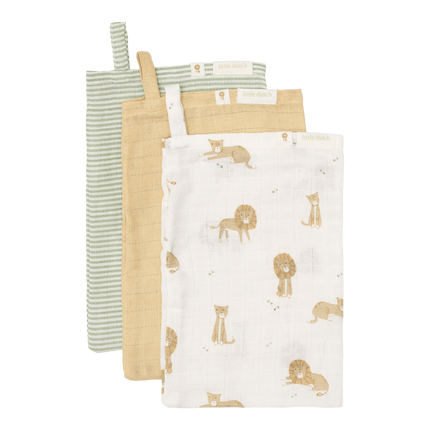 Little Dutch Waschlappen Safari Leo, 3er-Pack