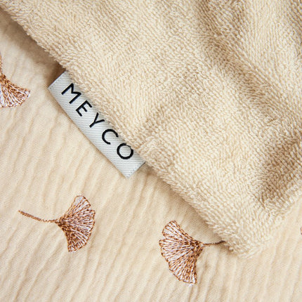 Wiegdeken pre - washed hydrofiel Ginkgo - soft sand - 75x100cm - 1.5 TOG - Babywinkel - 4054703625219