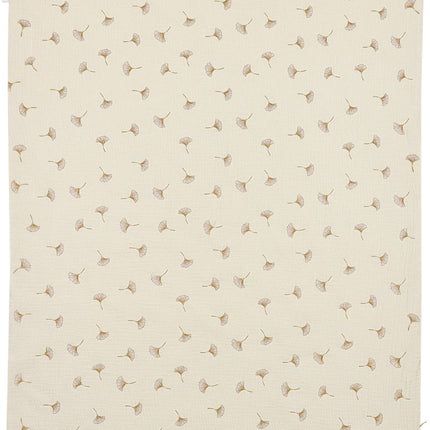 Wiegdeken pre - washed hydrofiel Ginkgo - soft sand - 75x100cm - 1.5 TOG - Babywinkel - 4054703625219