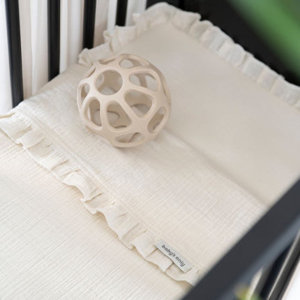 Wieglaken Calm warm linen - met ruffle 80x100 cm - Babywinkel - 8721052103540