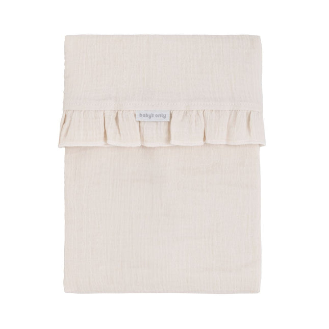Wieglaken Calm warm linen - met ruffle 80x100 cm - Babywinkel - 8721052103540