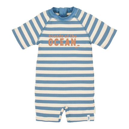 Zwempak korte mouwen Ocean Blue Stripes koop je bij Babywinkel