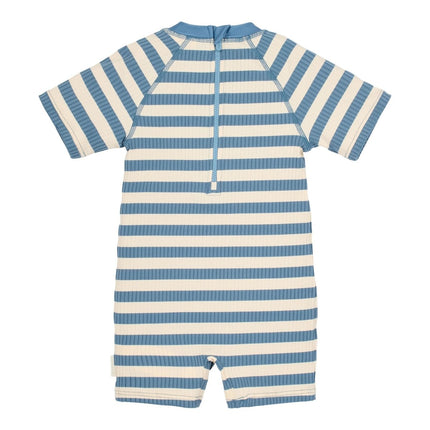 Zwempak korte mouwen Ocean Blue Stripes koop je bij Babywinkel