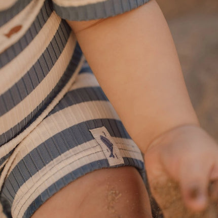 Zwempak korte mouwen Ocean Blue Stripes koop je bij Babywinkel